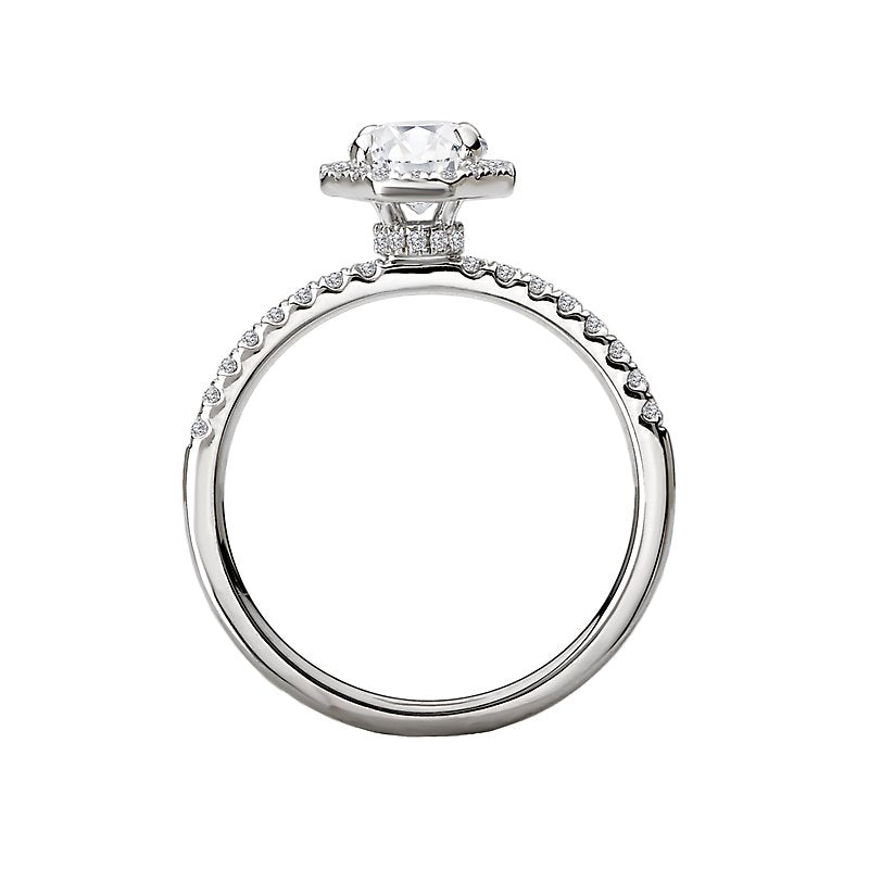 Orbelle Diamond Semi-Mount Halo Engagement Ring - 14K White Gold