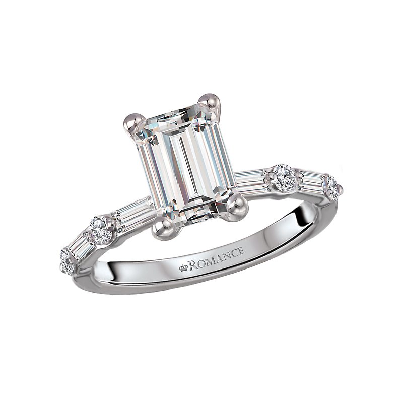 Platinum Orbelle Diamond Semi-Mount Engagement Ring - Bandora Style