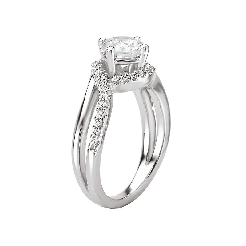 Orbelle Halo Semi-Mount Diamond Engagement Ring in 14K White Gold