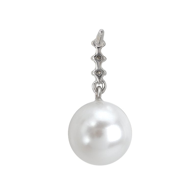 Luxora White Gold Freshwater Pearl Diamond Post Earrings