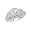 Glemera Halo Semi-Mount Diamond Engagement Ring in 14K White Gold