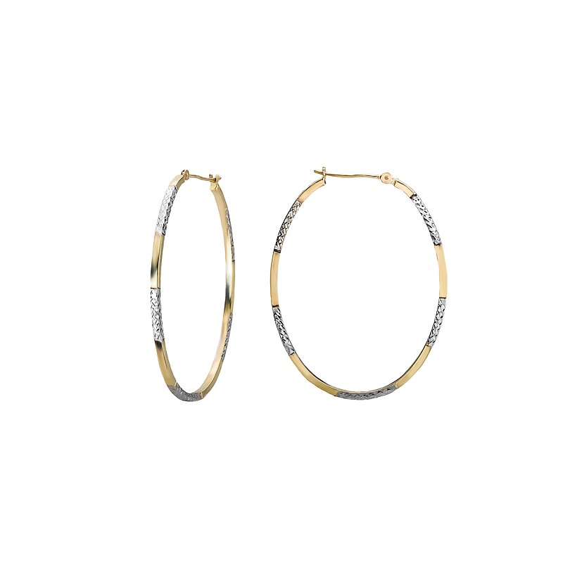 Luxora Two-Toned Oval Hoop Earrings | Fashion Jewelry for Women