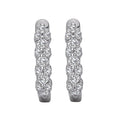 Luxora Diamond Huggie Hoop Earrings | 14K White Gold Round Cut Diamond Earrings