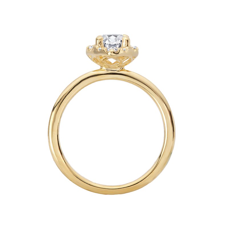 Orbelle Diamond Halo Semi-Mount Engagement Ring in 14K Yellow Gold