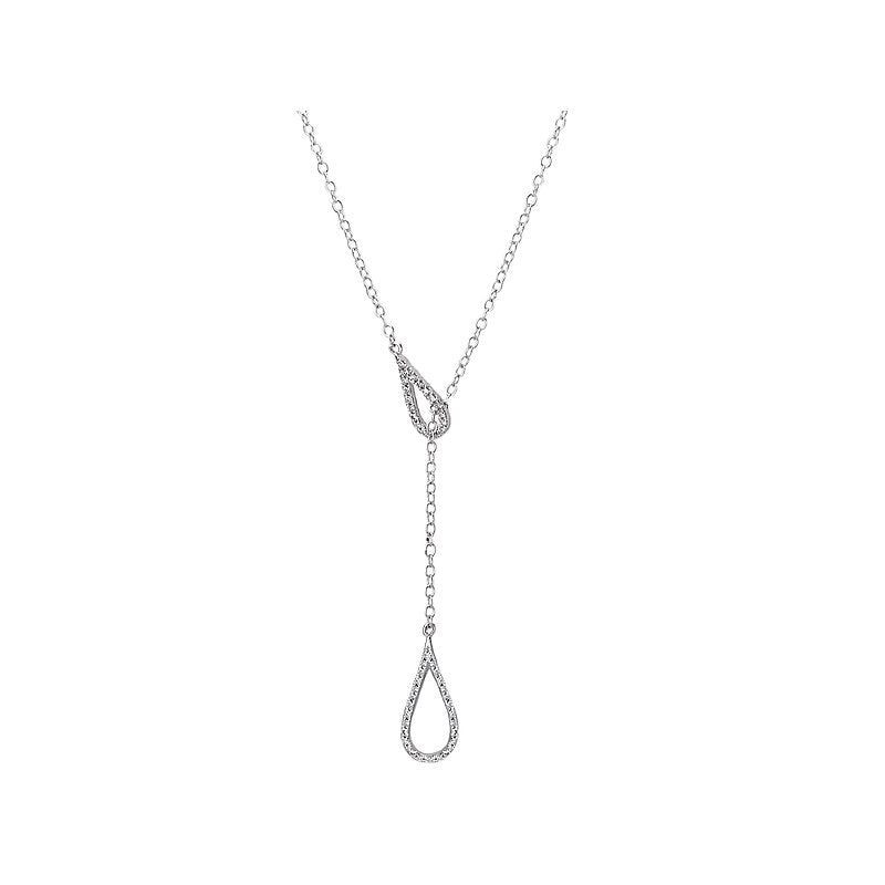 Luxora Ladies Diamond Lariat Necklace in 14K White Gold
