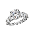 Orbelle Lab Grown Diamond Band Semi-Mount Engagement Ring - Bandora 14K White Gold Round Stone