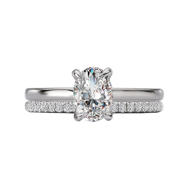 Orbelle White Gold Oval Solitaire Lab Grown Diamond Semi-Mount Engagement Ring