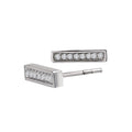 Luxora 14kt White Gold Diamond Bar Earrings | Round Cut Studs