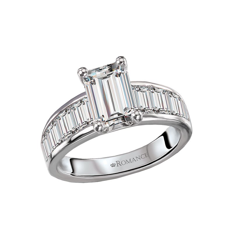 Orbelle Lab Grown Baguette Diamond Engagement Ring | Bandora 14K White Gold