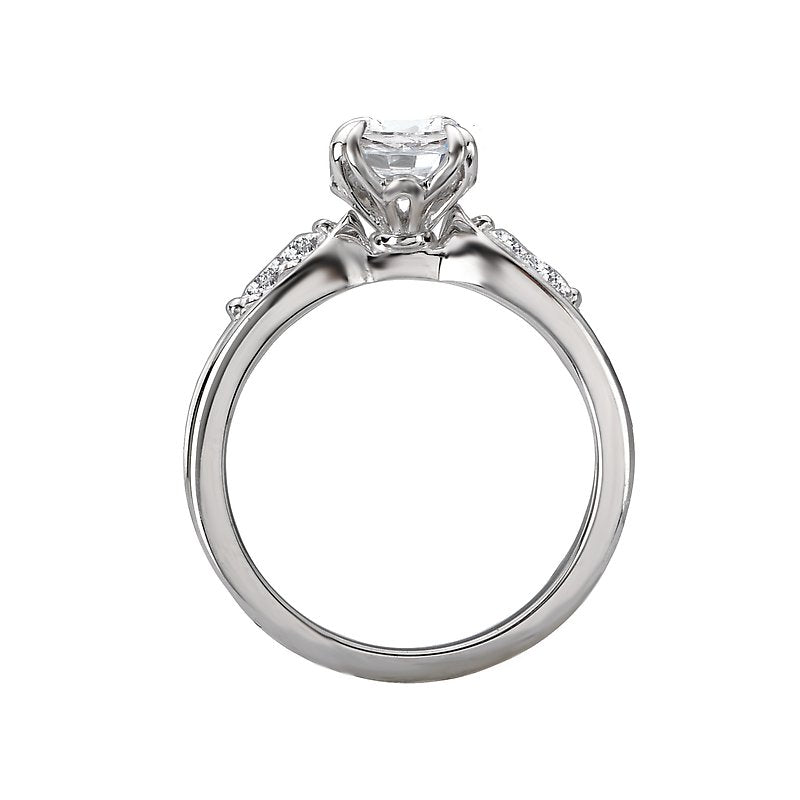 Bandora 18K White Gold Pear Shaped Diamond Engagement Semi-Mount Ring