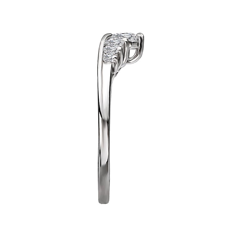 Curved Nesting Lab Grown Diamond Wedding Ring in 14K White Gold