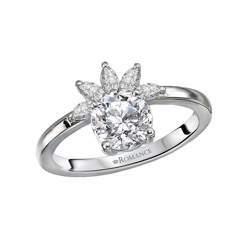 Orbelle Diamond Semi-Mount Engagement Ring - Bandora 14K White Gold Marquise Diamond Setting