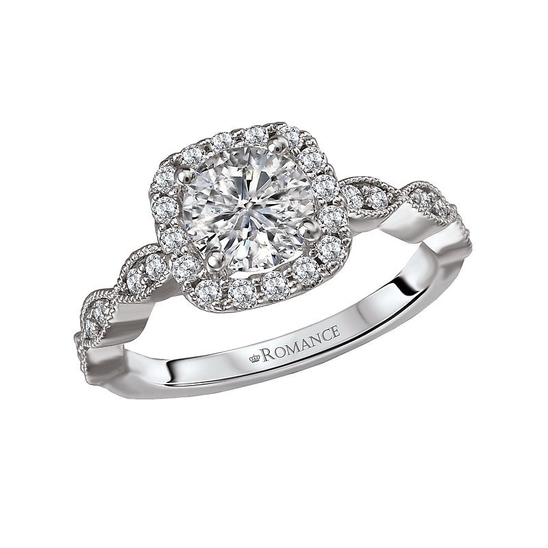 Orbelle Halo Semi Mount Ring in 14K White Gold with Lab Grown Diamond