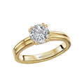 Orbelle 14K Yellow Gold Double Band Hidden Halo Diamond Engagement Ring