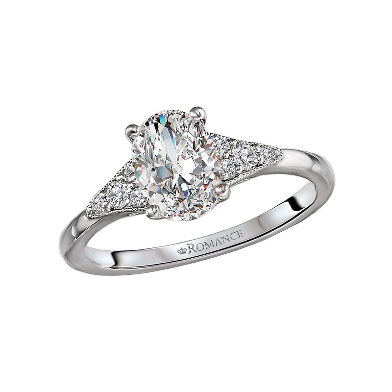 Orbelle Platinum Oval Diamond Engagement Ring Semi-Mount