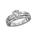 Orbelle 14K White Gold Oval Semi-Mount Diamond Engagement Ring