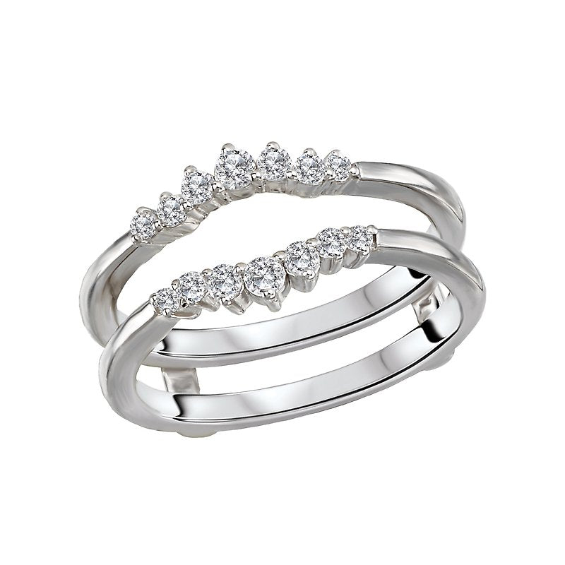 Glemera Diamond Wrap Ring Guard | 14K White Gold Round Diamond Band