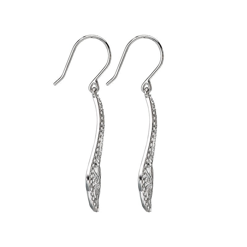 Luxora Teardrop Diamond Dangle Earrings in 14K White Gold