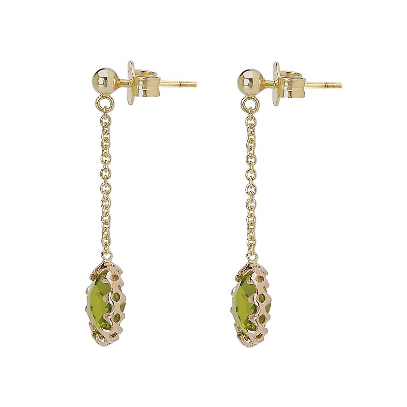 Luxora Green Quartz 14K Yellow Gold Post Earrings