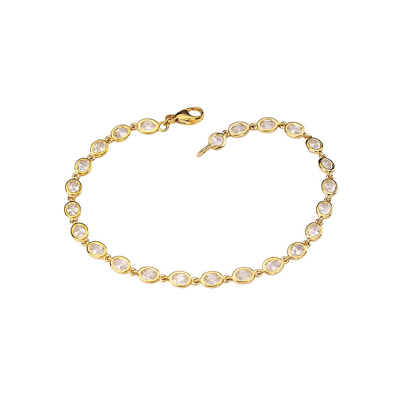 Luxora Oval Shaped Lab Grown Diamond Ladies Fashion Bracelet in 14K Yellow Gold