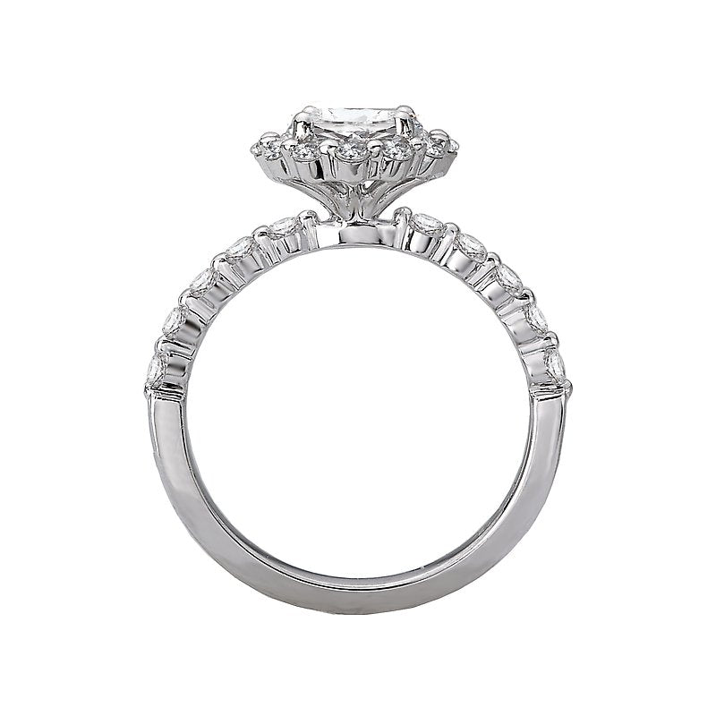 Orbelle Halo Semi-Mount Diamond Ring | 14K White Gold Engagement Ring