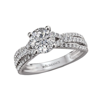 Orbelle Split Shank Semi-Mount Diamond Ring in 14K White Gold