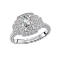 Orbelle Halo Semi-Mount Diamond Ring | 18K White Gold Oval Center Stone Setting