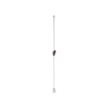 Luxora Gemstone Cluster Rolo Chain Bracelet | 14K White Gold Amethyst Diamond Sapphire Iolite