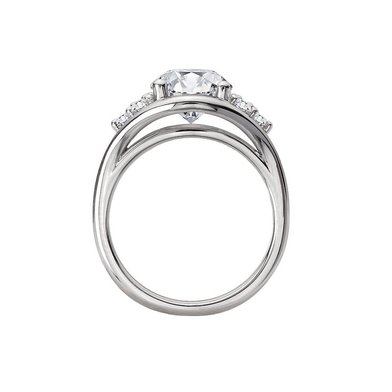 Orbelle Diamond Semi-Mount Engagement Ring | Bandora 14K White Gold Round Diamond Ring