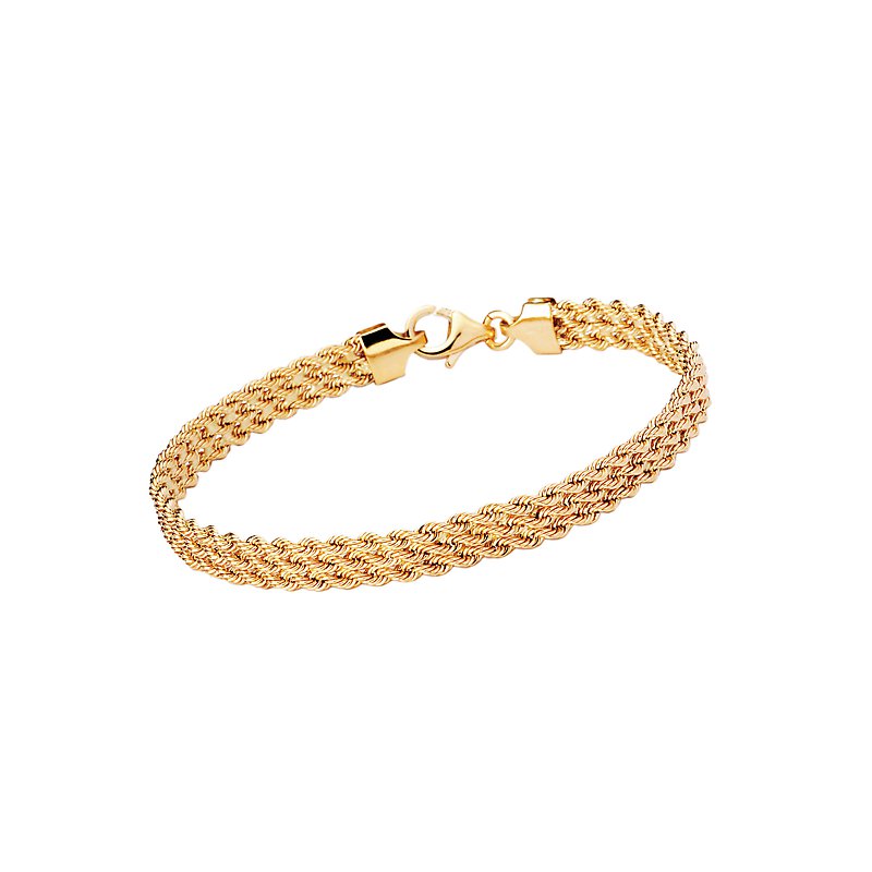 Luxora 14K Yellow Gold Rope Cuff Bracelet - Italian Fashion Jewelry