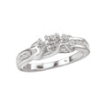 Glemera Petite 3-Stone Diamond Engagement Ring in 14K White Gold
