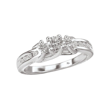 Glemera Petite 3-Stone Diamond Engagement Ring in 14K White Gold