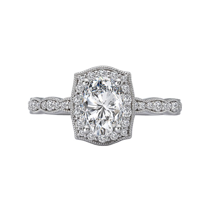 Orbelle Halo Semi-Mount Lab Grown Diamond Ring in 18K White Gold