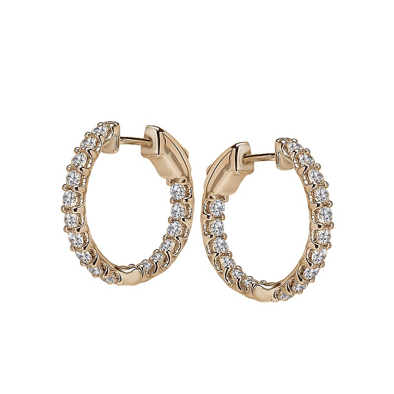 Luxora 14K Yellow Gold Diamond Hoop Earrings - Classic Style (D 2.00 carat total weight)