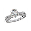 Orbelle 14K White Gold Diamond Oval Semi-Mount Engagement Ring