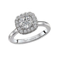 Orbelle Halo Semi-Mount Diamond Engagement Ring in 18K White Gold