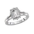 Glemera Halo Diamond Split Shank Semi-Mount Ring in 14K White Gold