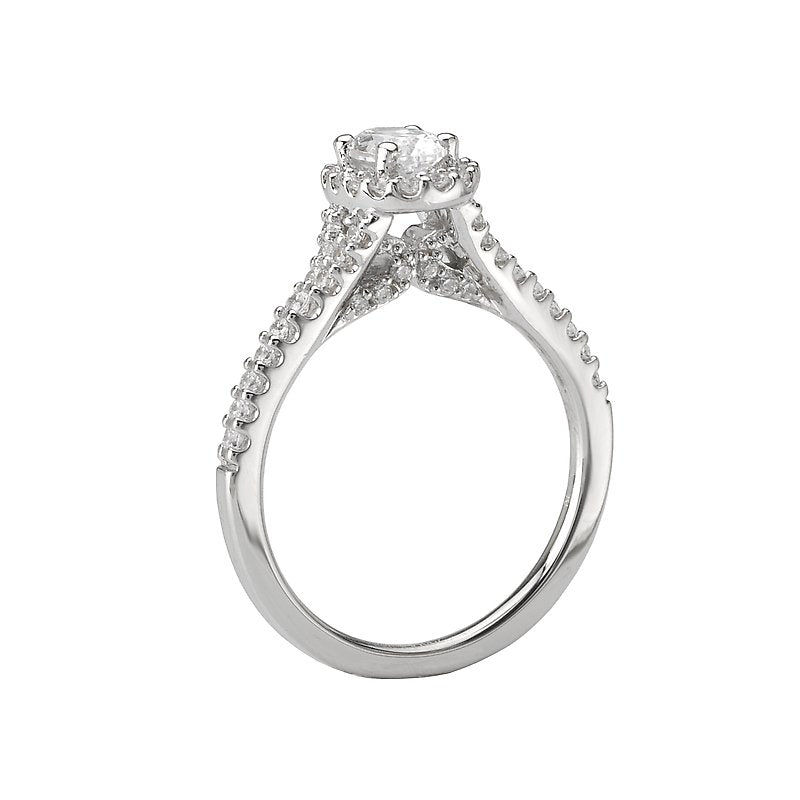 Orbelle 14K White Gold Oval Halo Diamond Engagement Ring