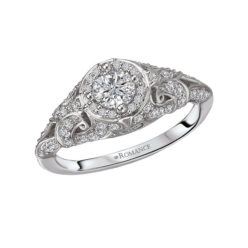 Vintage Diamond Engagement Ring in 14K White Gold - Orbelle Petite Collection
