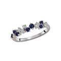 Luxora Diamond and Sapphire Cluster Ring in 14K White Gold