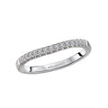 Orbelle 14K White Gold Curved Wedding Band with Sparkling Round Diamonds