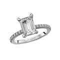 Orbelle 14K White Gold French Pave Diamond Semi-Mount Ring