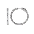 Luxora 14K White Gold Diamond Hoop Earrings - Round Cut 2.0 Carat Total Weight