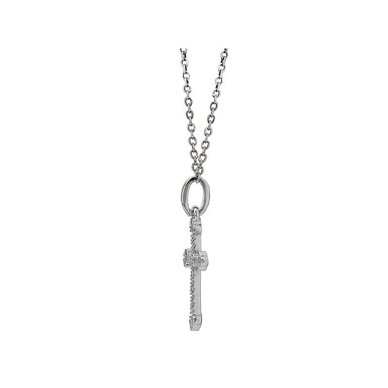 Luxora Diamond Cross Pendant in 14K White Gold