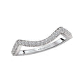 Orbelle 14K White Gold Curved Wedding Band with Round Diamond Accents