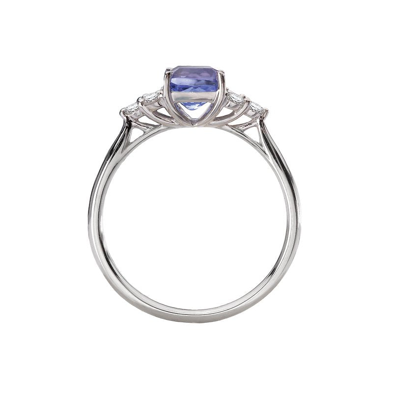 Luxora Tanzanite and Diamond Fashion Ring in 14K White Gold