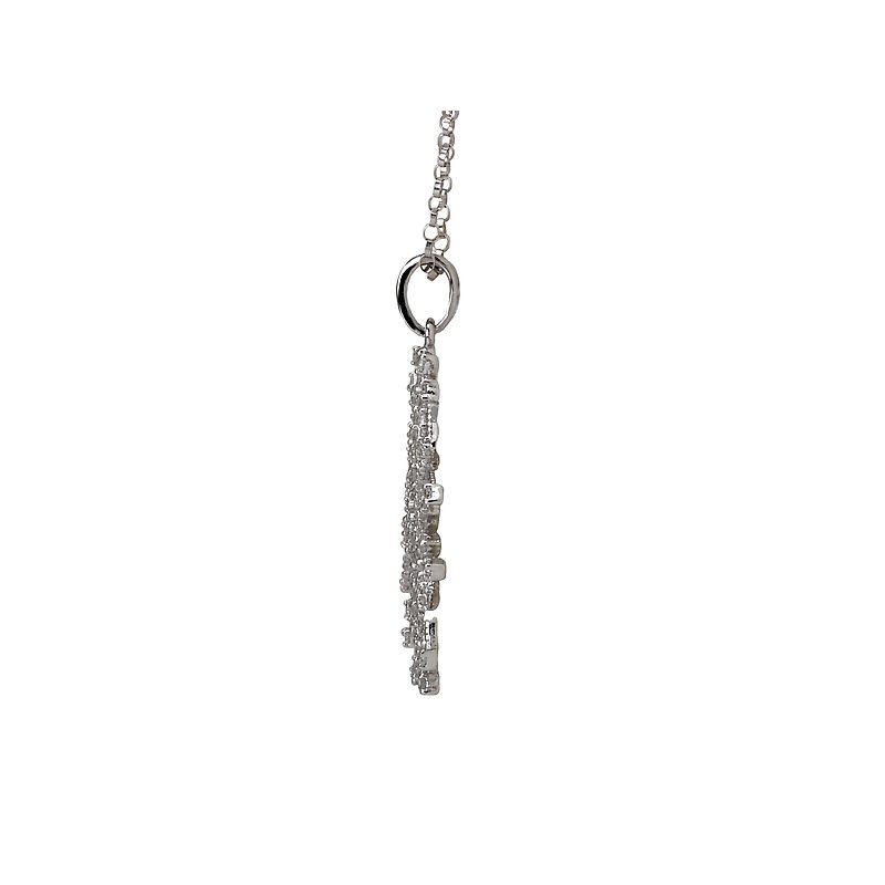 Luxora Diamond Snowflake Pendant in 14K White Gold - Round Cut 1/3 Carat Total Weight