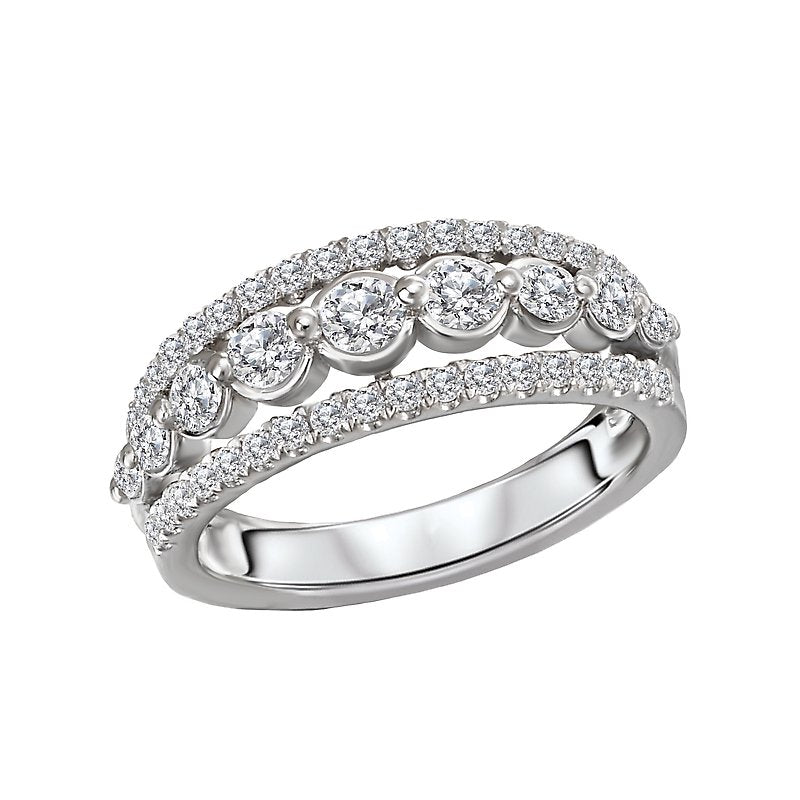 Luxora Classic 14K White Gold Diamond Ring - Ladies Fashion Jewelry