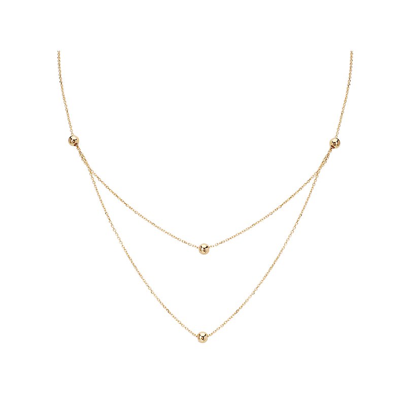 Luxora Italian 14kt Gold Bead Adjustable Necklace