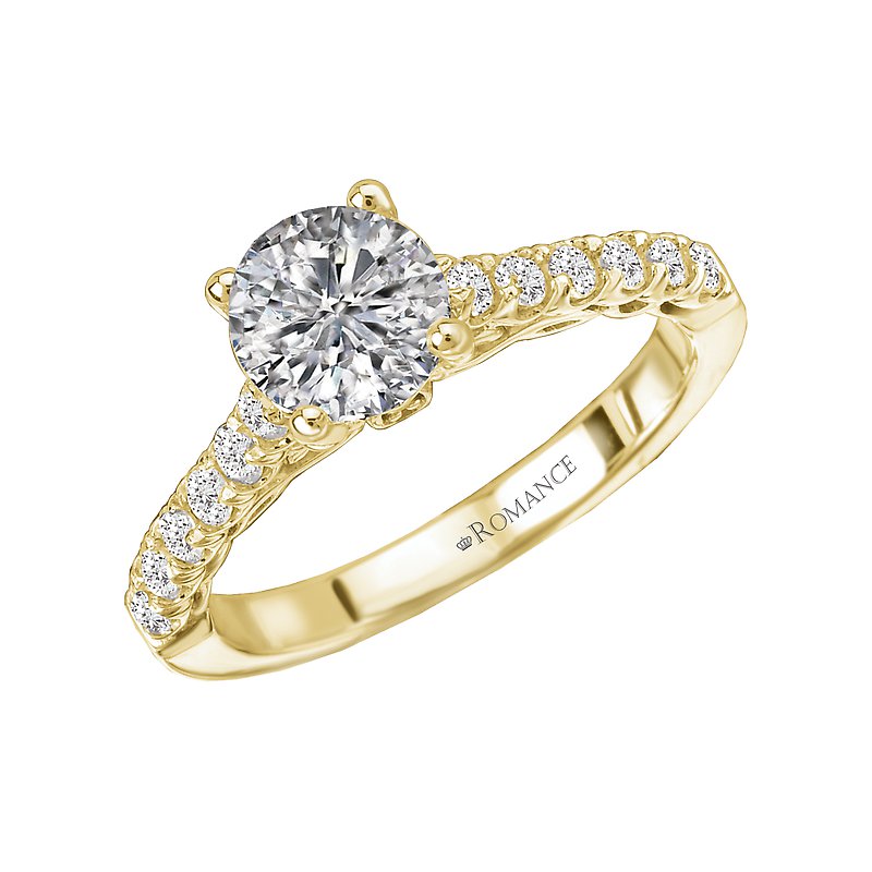 Bandora 18K Yellow Gold Diamond Engagement Semi-Mount Ring